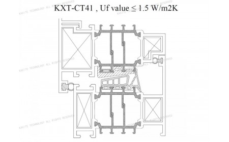 Uf 1.5 K/m2K CT 41 mm thermal breaks | Solutions for aluminium window frame